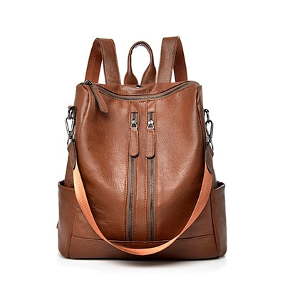 New Pu Leather Large Capacity And Multi-Function Casual Backpack
