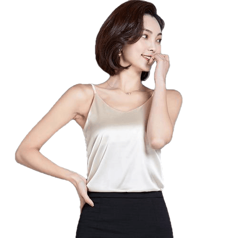 Stylish Casual Ladies' Solid Sleeveless V-neck Rayon Blouses
