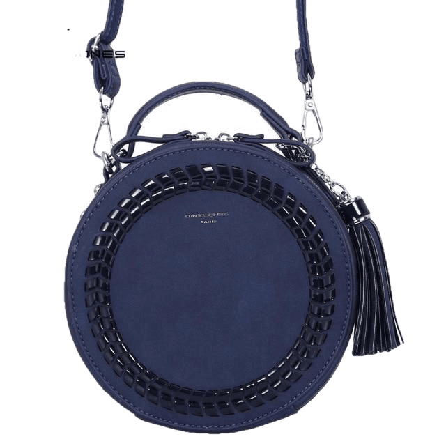 Pu Cute Criss-Cross Knitting Round Bag With Small Strap