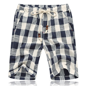 Summer Casual Mid Waist Loose Cotton Men's Shorts With Drawstring