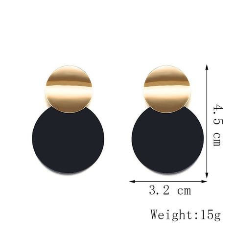 Punk Style mode demi-cercle rond géométrique boucles d'oreilles pour les femmes métal or balancent boucle d'oreille femme déclaration bijoux cadeaux