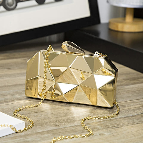 Luxury Shinny Women's Geometric Outlook Acrylic Box Clutches For Wedding/Dating/Party