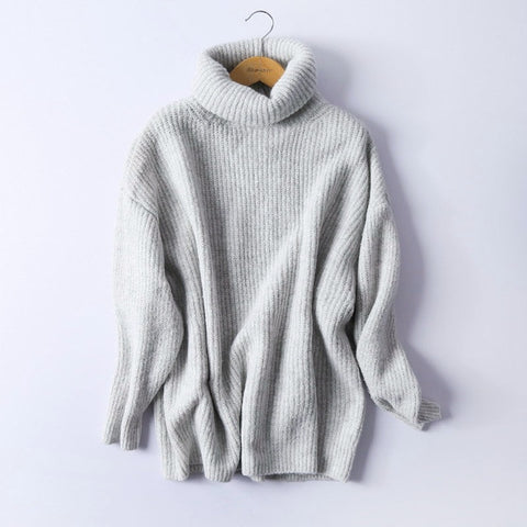 Fashionalbe Casual Women's Oversize Knitted Turtleneck Sweater