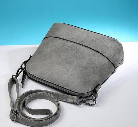 New Fashion Women'S Messenger Bag Scrub Shell Nubuck Leather Small Crossbody Bags Over The Shoulder Women Handbag