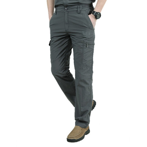 Casual Waterproof Quick-drying Mid Waist Army Pants With Pockets For Male