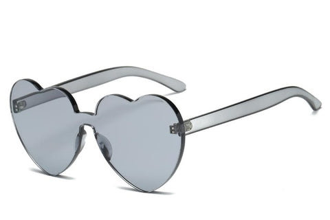 New Fashion Cute Sexy Retro Love Heart Rimless Sunglasses Uv400