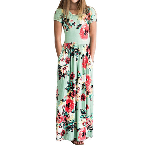 Casual Sundress Outfits Maxi Dress With Pocket - Sheseelady