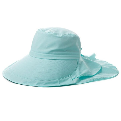 女性の夏のビーチの太陽の帽子Upf50 + UVコットンポニーテール折りたたみ式のひものあごコード広いつばの旅行太陽の帽子キャップガール