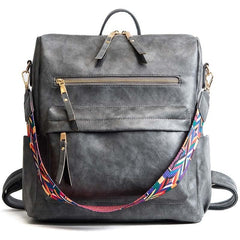 High Quality Pu Leather Rucksack Backpack With Silt Pocket - Sheseelady