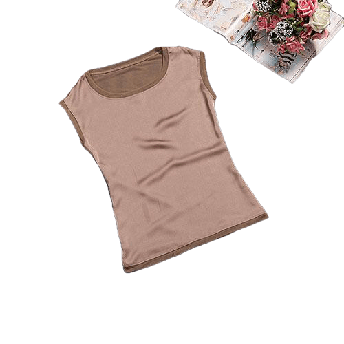 New Casual Chiffon Silk Blouse Slim Sleeveless Tops Blouses