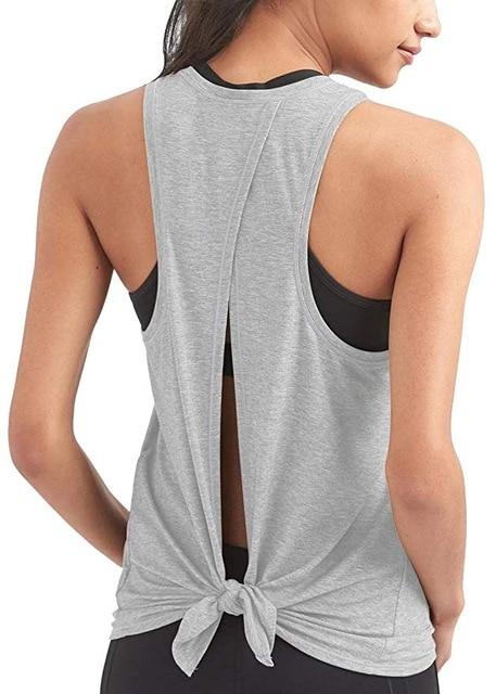 Activewear Running Workouts Open Back Yoga Tops Sexy Blouse Gym - Sheseelady
