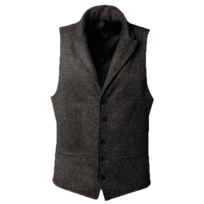 Men'S Double Breasted Vest Formal Grey Slim Business Jacket
