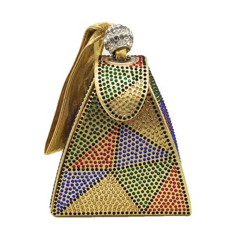 פוליאסטר סגנון פירמידה בציר יהלום כלה ארנק חתונה ותיק פונקציות מרובות