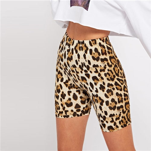 Leopard Print Skinny Short Legging - Sheseelady