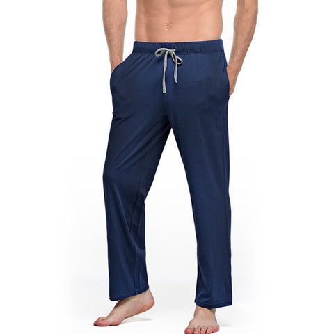 Pijama masculino de algodão para dormir com cordão solto