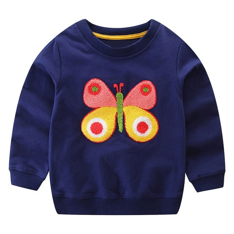 Fashionable Leisure Cotton Pullover With Cartoon Fox/Butterfly Print For Boys/Girls