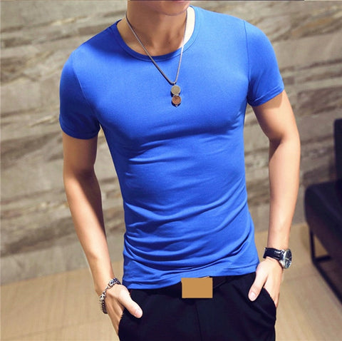 Casual Fashionable V-neck Cotton Fitness T-Shirt For Male