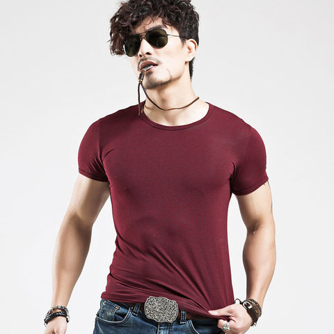 男性のTシャツのためのVネックフィットネスカジュアル