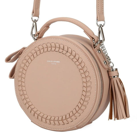 Pu Cute Criss-Cross Knitting Round Bag With Small Strap
