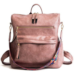 High Quality Pu Leather Rucksack Backpack With Silt Pocket - Sheseelady