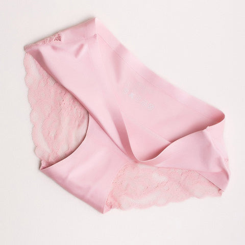 Calcinha de renda sexy feminina sem costura cuecas de seda de nylon para meninas biquíni de algodão virilha lingerie transparente