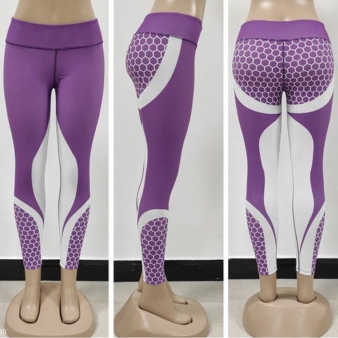 Skin-friendly Sexy Ladies' Floral Print Lastic Waist Fitness Leggings