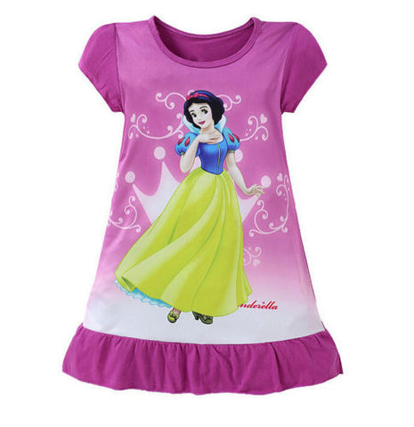New 3-10Y Kids Short Sleeve Princess Dress