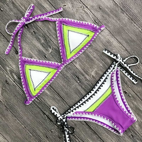 New Sexy Bikinis Women Swimwear Push Up Swimsuit Halter Top Biquini Padicionado Banho Maiô Bandage Brasileiro Bikini Set