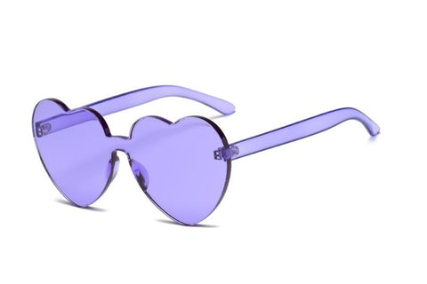 Nouveau mode mignon sexy rétro amour coeur lunettes de soleil sans monture Uv400