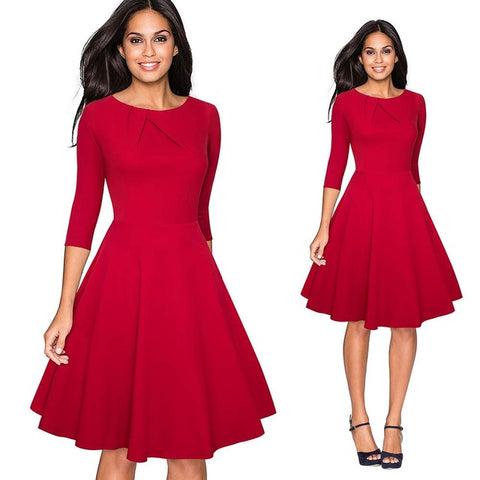 Elegant Ruched Cap Sleeve Casual Party Dress - Sheseelady