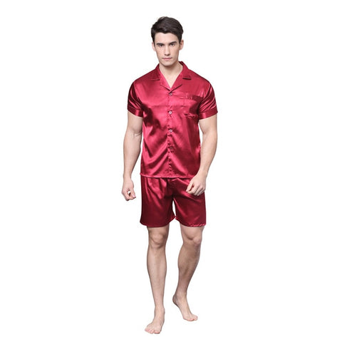 Summer Leisure Men's Elastic Waist Soft Silk Sleepwear
