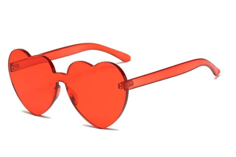 Nouveau mode mignon sexy rétro amour coeur lunettes de soleil sans monture Uv400