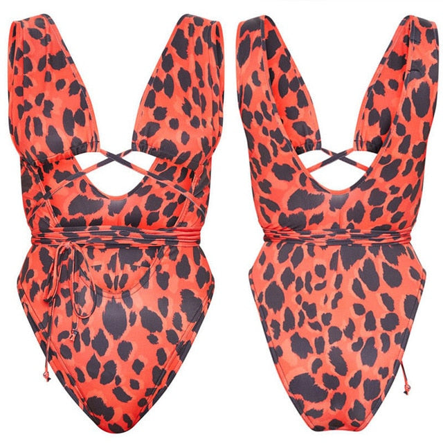 Sexy Women‘s Bandage Push-up Padded Monokini Swimsuit