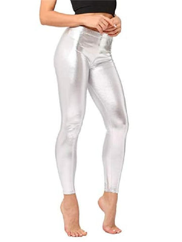Women's Faux Leather Mid Waist Sporty Causal Vacation High Elasticity Pants
