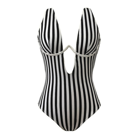 Sexy Ladies' Striped V-neck Bikini