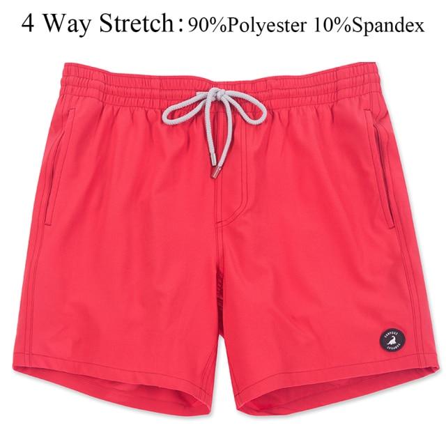 Stylish Sexy Men's Quick Dry Swim Shorts With Pockets & Mesh Lining Solid Color