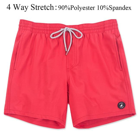 Stylish Sexy Men's Quick Dry Swim Shorts With Pockets & Mesh Lining Solid Color