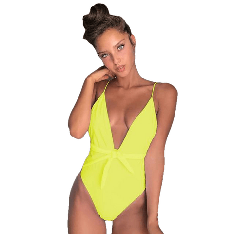 Sexy Ladies' Backless Push Up Bodysuit For Bathing Swimming