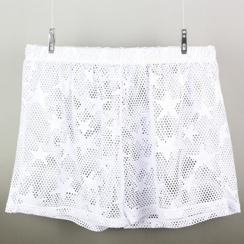 Men's Breathable Star Embroidered See Through Mesh Home Shorts