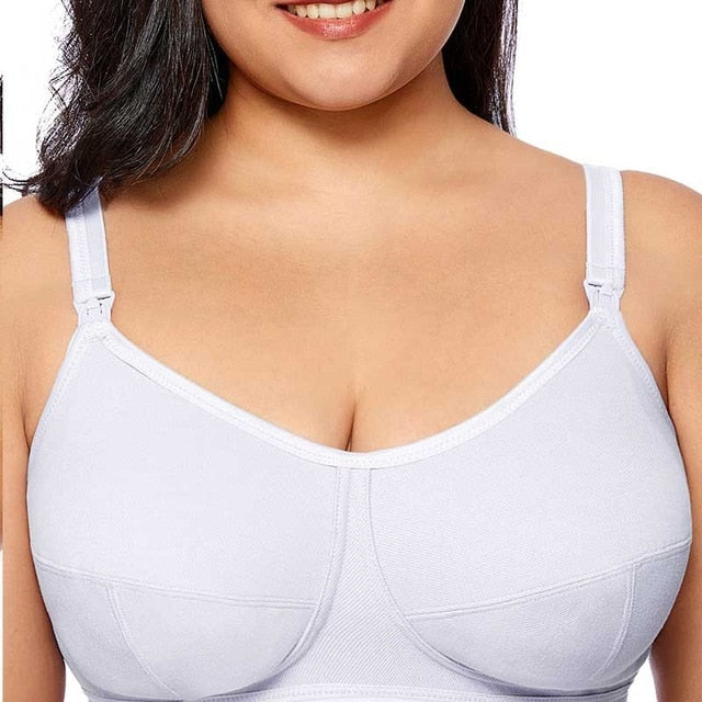Comfortable Breathable Ladies' Supportive Cotton Nursing Bra Plus Size