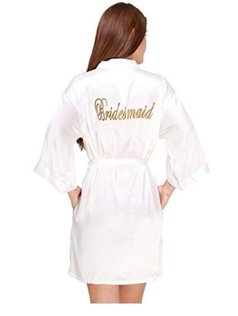 Bridesmaid Robes Sleepwear Robe Wedding Bride Bridesmaid Robes Pyjama Robe Female Nightwear Bathrobe Nightdress Nightgown - Sheseelady