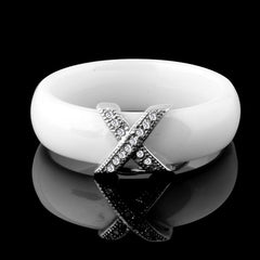 Fashion Jewelry Women Ring With Aaa Crystal 6/8 Mm X Cross Ceramic Rings For Women Men Plus Big Size 10 11 12 Wedding Ring Gift - Sheseelady