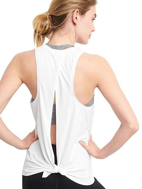 Activewear Running Workouts Open Back Yoga Tops Sexy Blouse Gym - Sheseelady