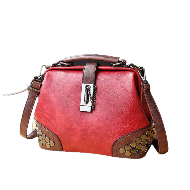 Women Handbag Leather Small Doctor Crossbody Handbag