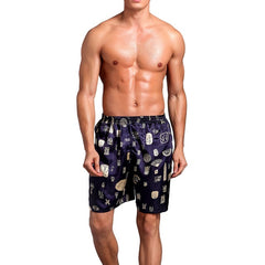 Casual Loose Men'S Satin Silk Pajama Shorts Sleepwear - Sheseelady