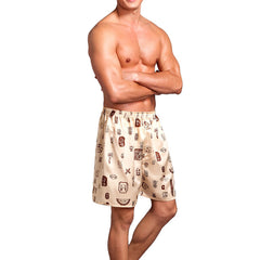 Casual Loose Men'S Satin Silk Pajama Shorts Sleepwear - Sheseelady