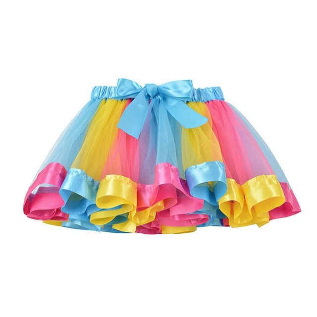 3M-8T Princess And Rainbow Tulle Skirts For Girls - Sheseelady