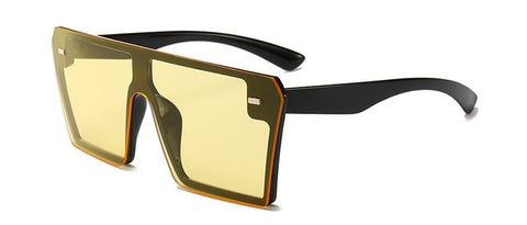 Óculos de sol quadrados extragrandes feminino fashion top plana gradiente