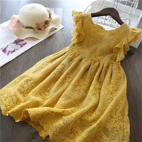 Casual Lace Floral Designs Dresses For Girls - Sheseelady