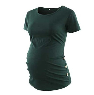Pack Of 3Pcs Maternity Clothes Ropa Embarazada Tee Shirt Tops Pregnancy T-Shirt Casual Flattering Side Ruching